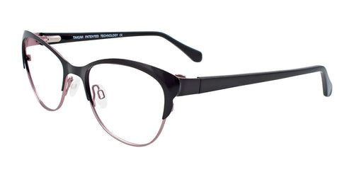 Takumi TK1027 Eyeglasses with Clip-on Sunglasses / Size 52 / Satin Brown & Lilac