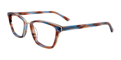 Takumi TK1030 Eyeglasses with Clip-on Sunglasses Brown & Blue Marbled & Gold