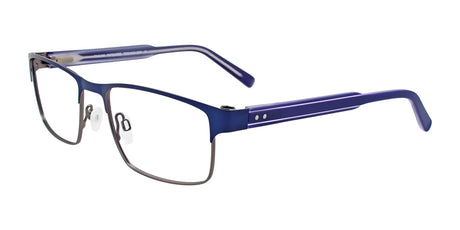 Takumi TK1033 Eyeglasses with Clip-on Sunglasses Satin Dark Blue & Dark Grey