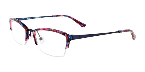 Takumi TK1034 Eyeglasses with Clip-on Sunglasses / Size 52 / Purple & Caramel & Black & White