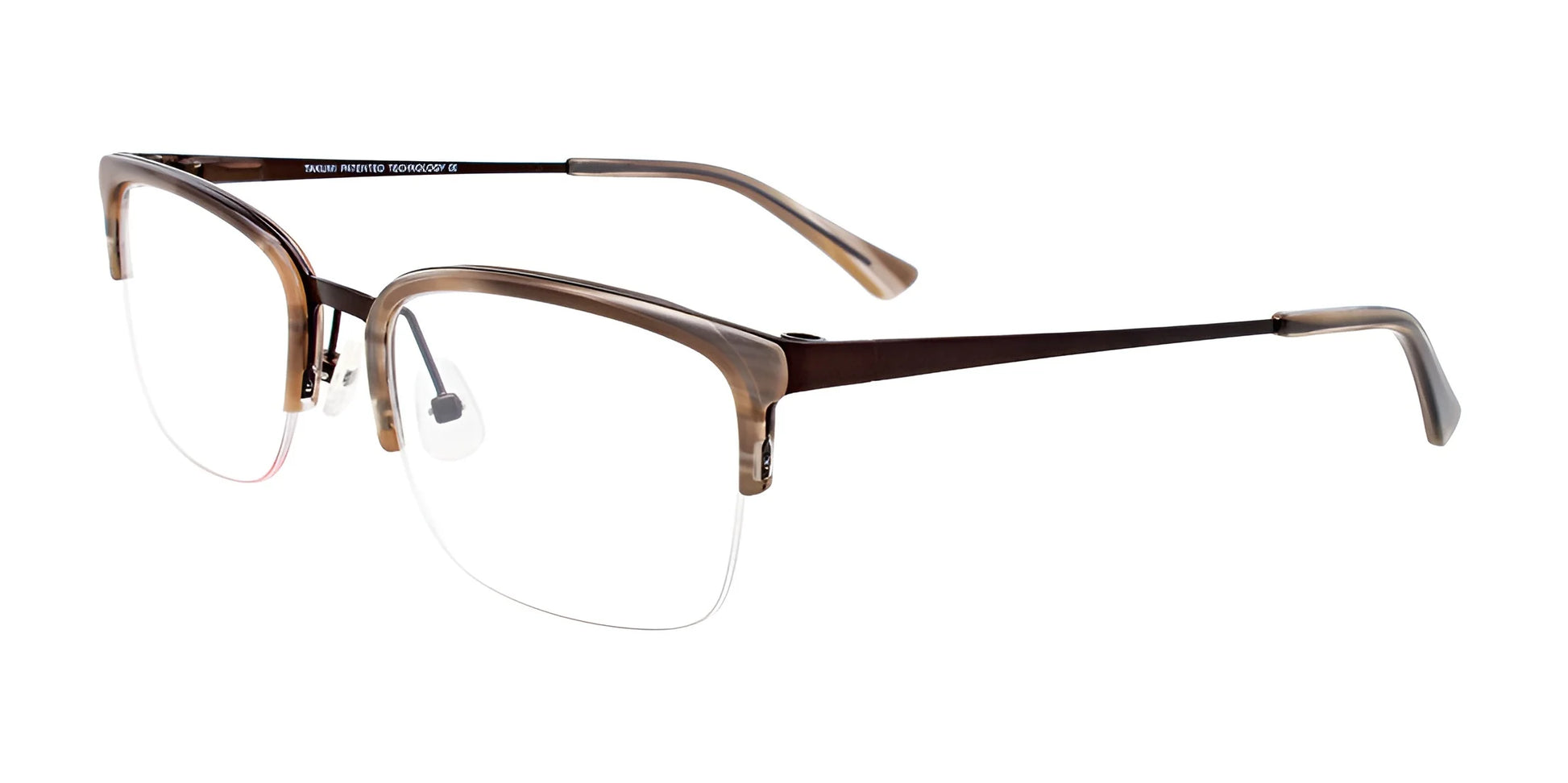 Takumi TK1036 Eyeglasses Satin Dark Brown & Marbled Brown