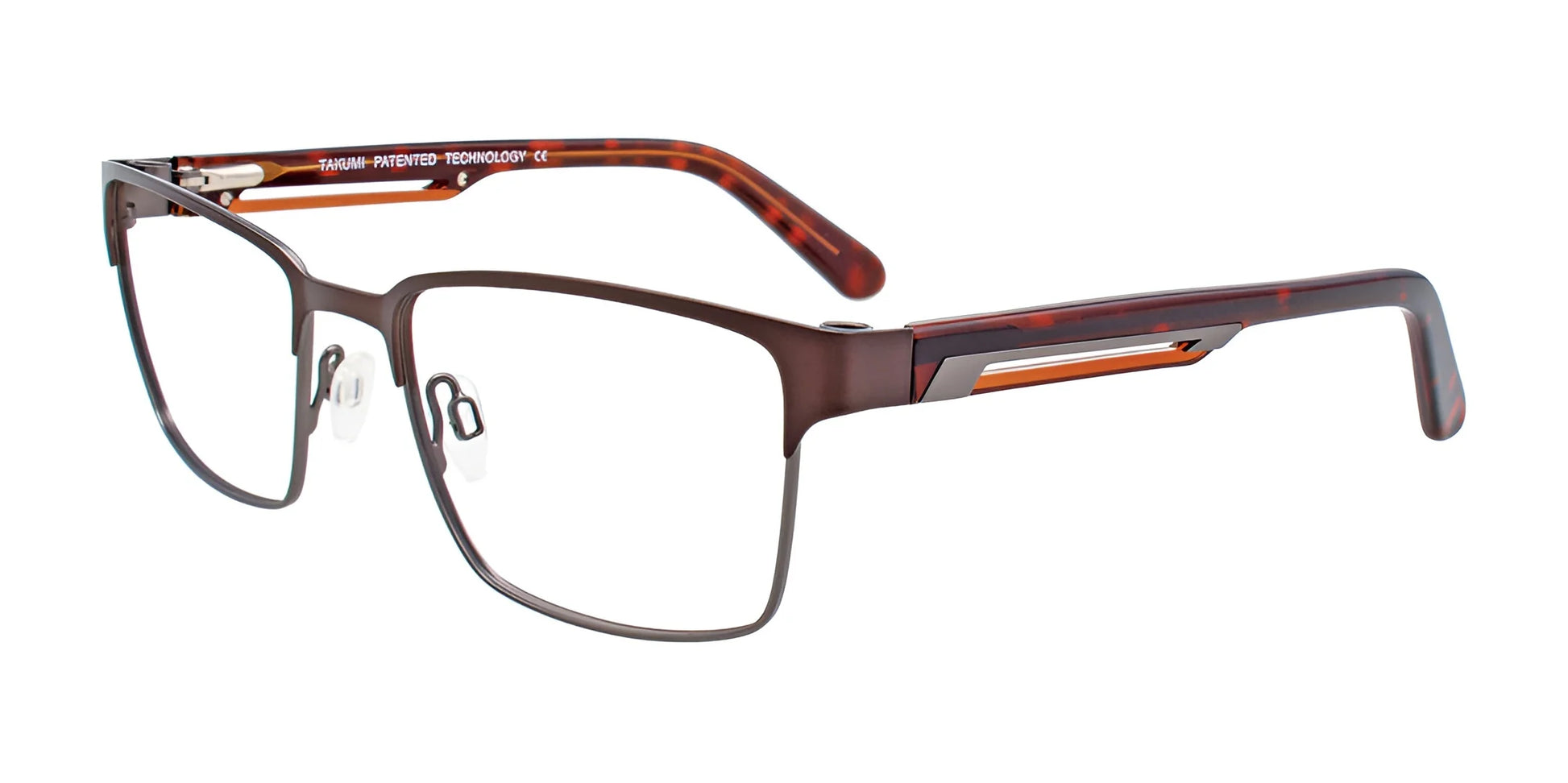 Takumi TK1047 Eyeglasses Satin Dark Brown & Steel