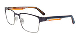 Takumi TK1047 Eyeglasses with Clip-on Sunglasses Satin Navy & Silver