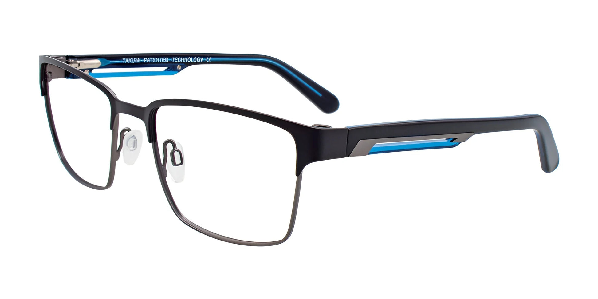 Takumi TK1047 Eyeglasses with Clip-on Sunglasses Matt Black & Dark Grey
