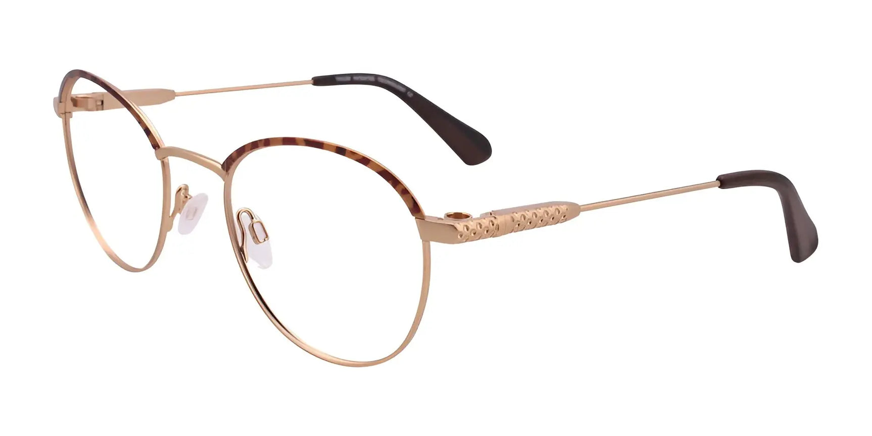 Takumi TK1049 Eyeglasses with Clip-on Sunglasses Satin Gold & Demi Amber