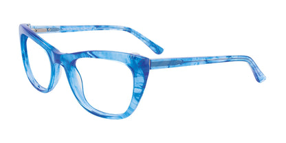 Takumi TK1050 Eyeglasses with Clip-on Sunglasses Marbled Crystal Blue