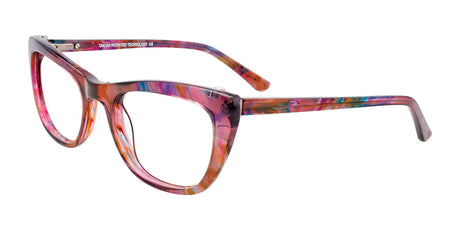 Takumi TK1050 Eyeglasses with Clip-on Sunglasses Marbled Crystal Pink