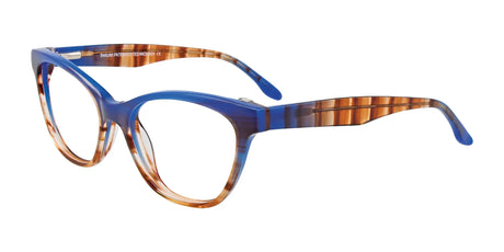 Takumi TK1051 Eyeglasses with Clip-on Sunglasses Marbled Blue & Brown