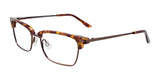 Takumi TK1052 Eyeglasses with Clip-on Sunglasses Demi Amber & Dark Brown