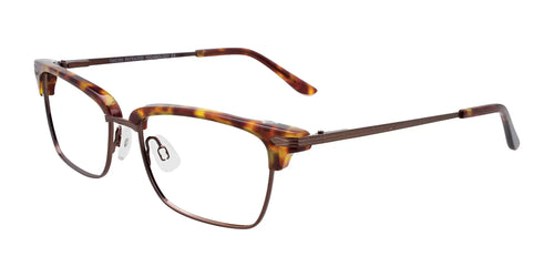 Takumi TK1052 Eyeglasses with Clip-on Sunglasses / Size 52 / Demi Amber & Dark Brown
