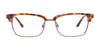 Takumi TK1052 Eyeglasses with Clip-on Sunglasses | Size 52 / Demi Amber & Dark Brown