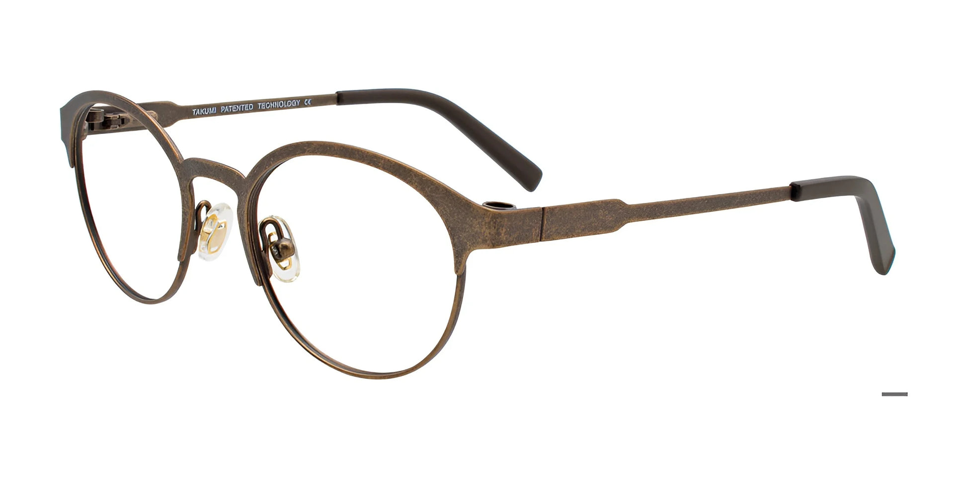 Takumi TK1057 Eyeglasses with Clip-on Sunglasses Matt Brown