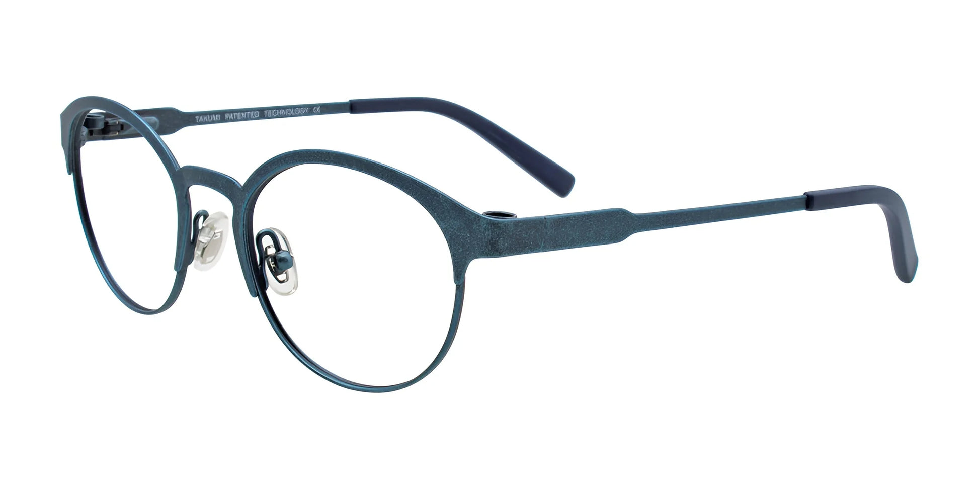 Takumi TK1057 Eyeglasses with Clip-on Sunglasses Matt Blue