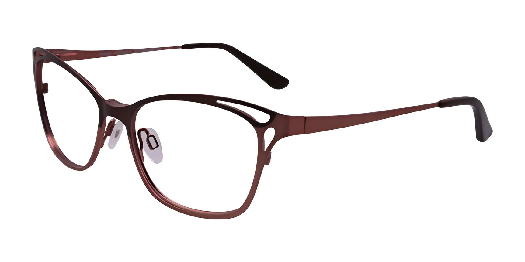 Takumi TK1058 Eyeglasses with Clip-on Sunglasses Satin Brown & Pink