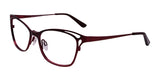 Takumi TK1058 Eyeglasses with Clip-on Sunglasses Satin Burgundy & Dark Pink