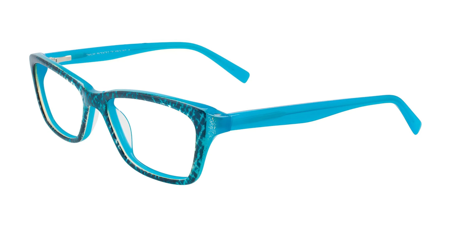 Takumi TK1064 Eyeglasses with Clip-on Sunglasses Aqua & Gold & Turquoise