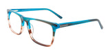 Takumi TK1068 Eyeglasses with Clip-on Sunglasses Blue Marbled & Brown