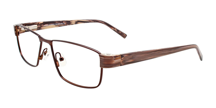 Takumi TK1070 Eyeglasses with Clip-on Sunglasses | Size 56 / Satin Brown
