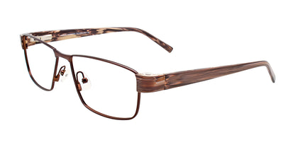 Takumi TK1070 Eyeglasses with Clip-on Sunglasses Satin Brown