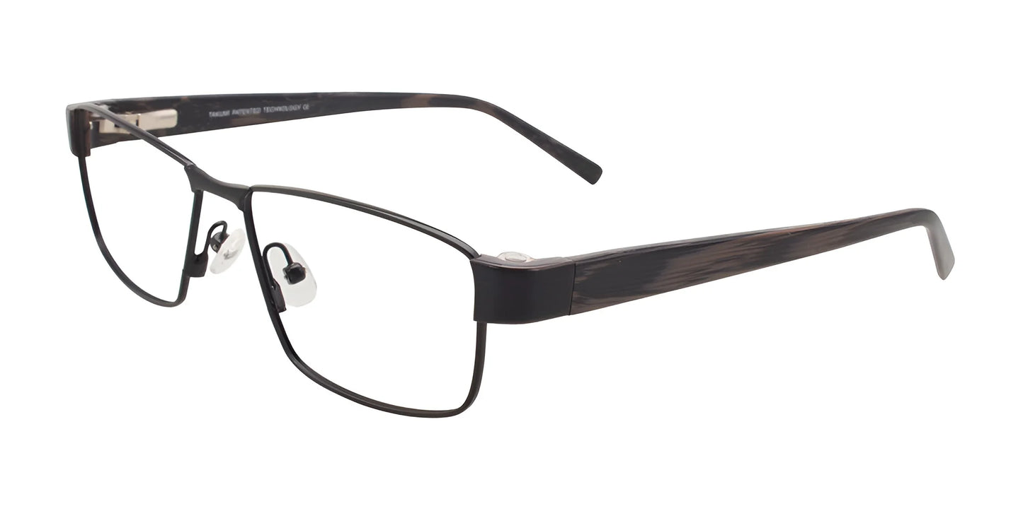 Takumi TK1070 Eyeglasses with Clip-on Sunglasses Satin Black