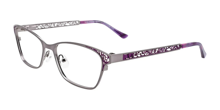 Takumi TK1073 Eyeglasses with Clip-on Sunglasses | Size 52 / Shiny Grey & Purple