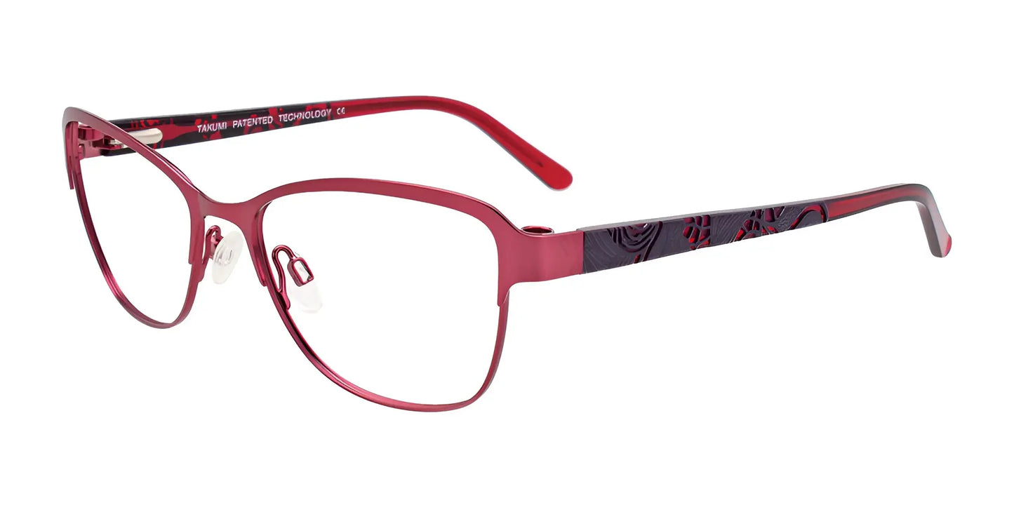 Takumi TK1077 Eyeglasses with Clip-on Sunglasses Satin Light Red