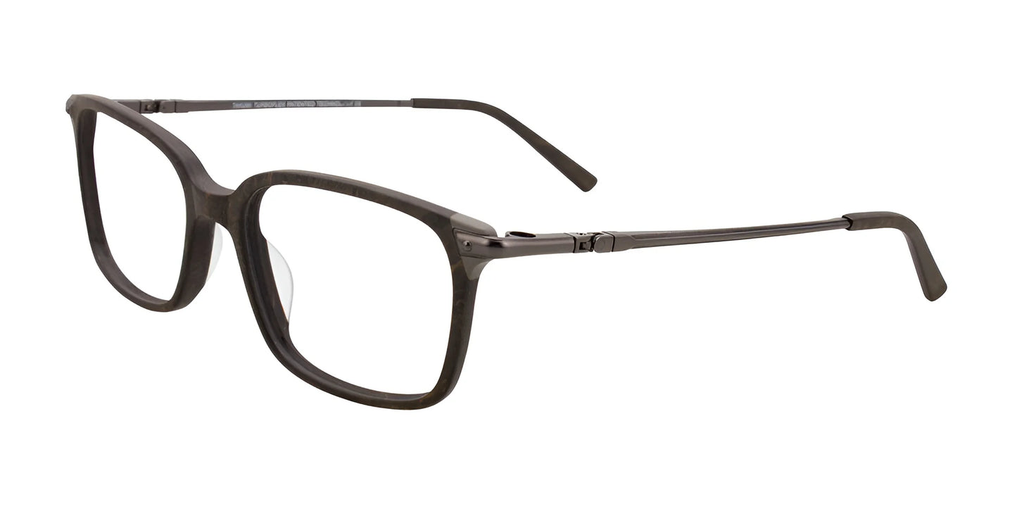 Takumi TK1079 Eyeglasses with Clip-on Sunglasses Brown Marbled & Grey