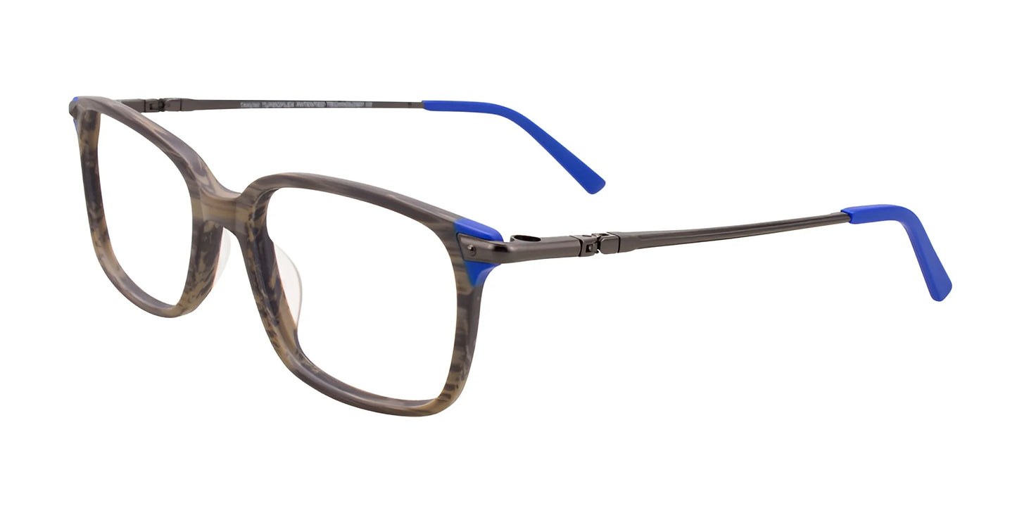 Takumi TK1079 Eyeglasses with Clip-on Sunglasses Grey Marbled & Blue