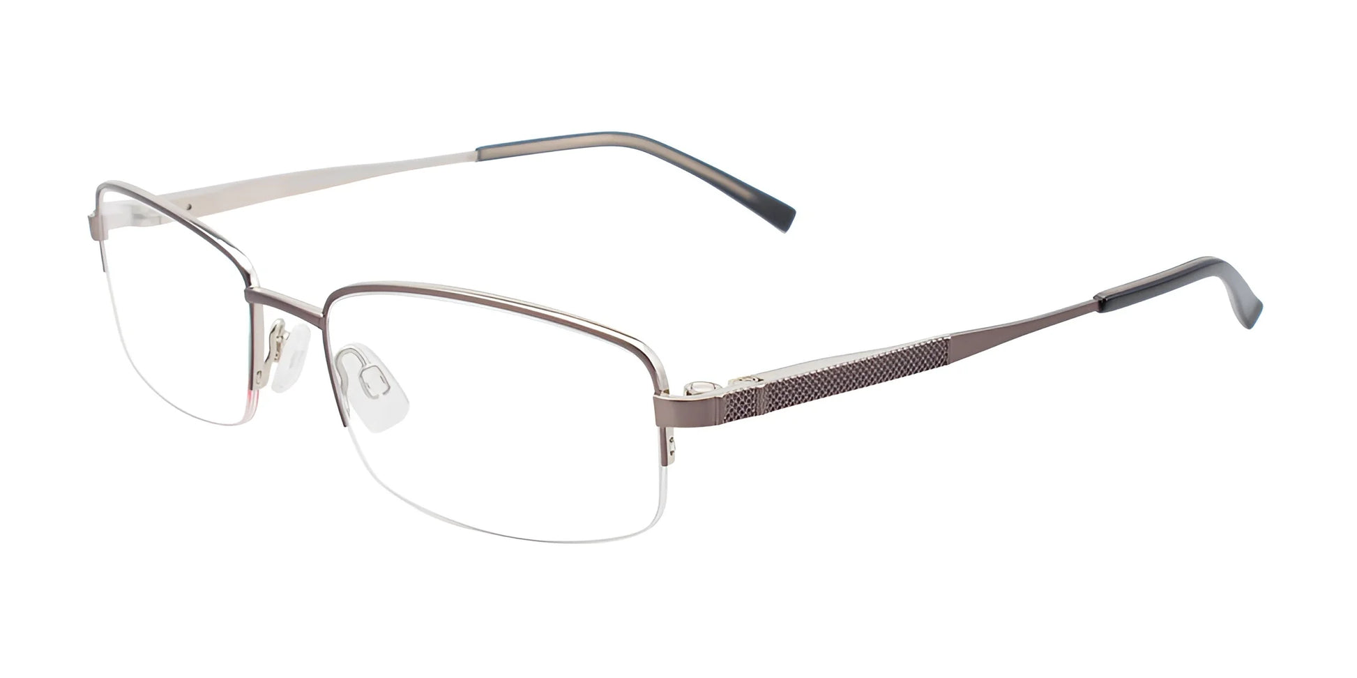 Takumi TK1081 Eyeglasses with Clip-on Sunglasses Satin Grey & Shiny Steel