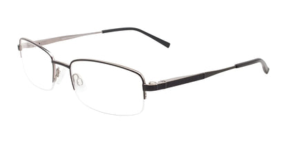 Takumi TK1081 Eyeglasses with Clip-on Sunglasses Satin Black & Shiny Steel