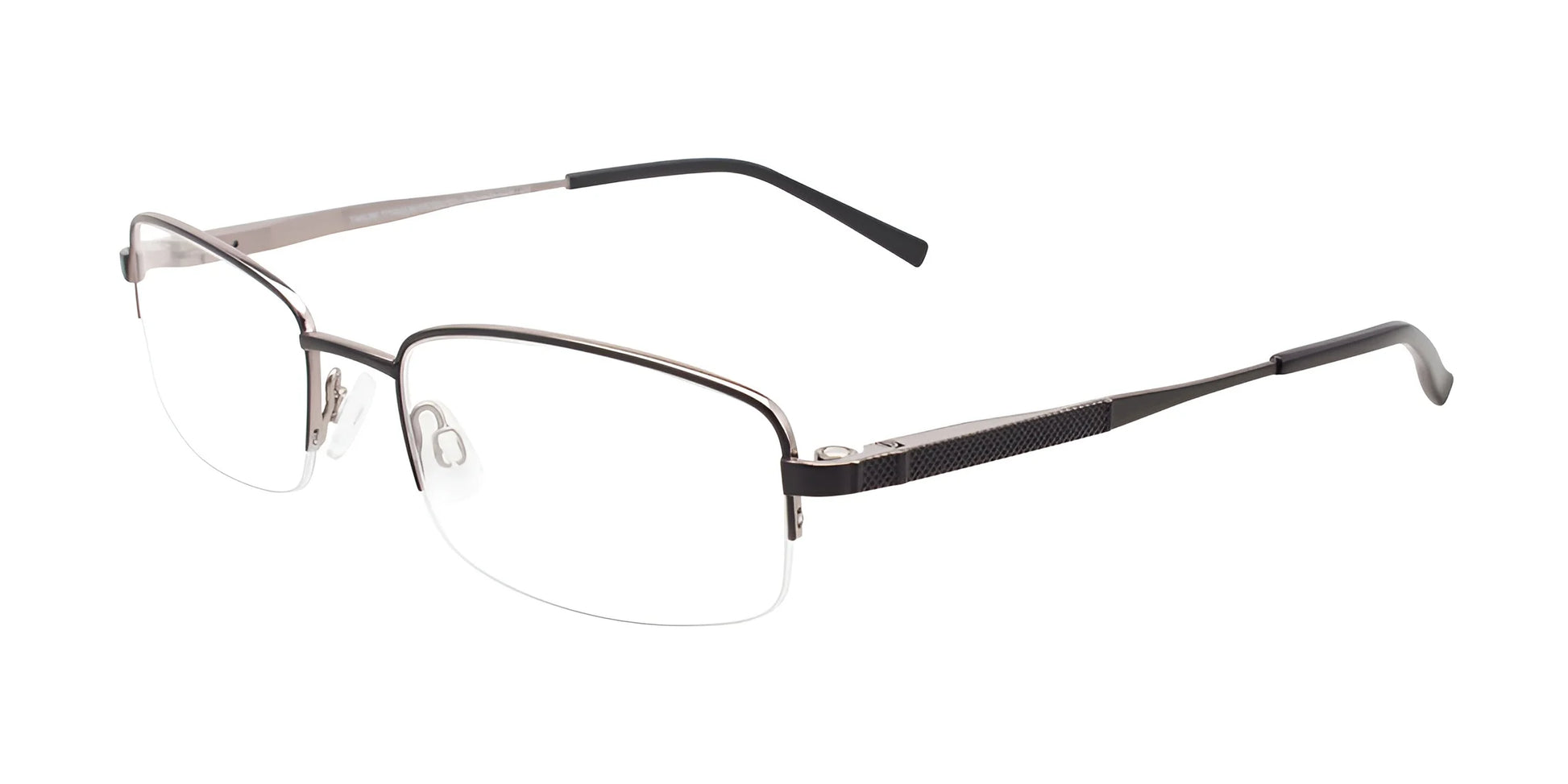 Takumi TK1081 Eyeglasses with Clip-on Sunglasses Satin Black & Shiny Steel