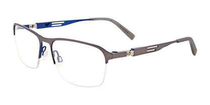 Takumi TK1086 Eyeglasses with Clip-on Sunglasses Matt Steel & Shiny Dark Blue