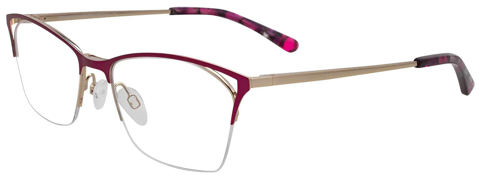 Takumi TK1087 Eyeglasses with Clip-on Sunglasses Satin Pink & Silver