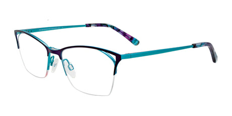 Takumi TK1087 Eyeglasses with Clip-on Sunglasses Satin Purple & Turquoise