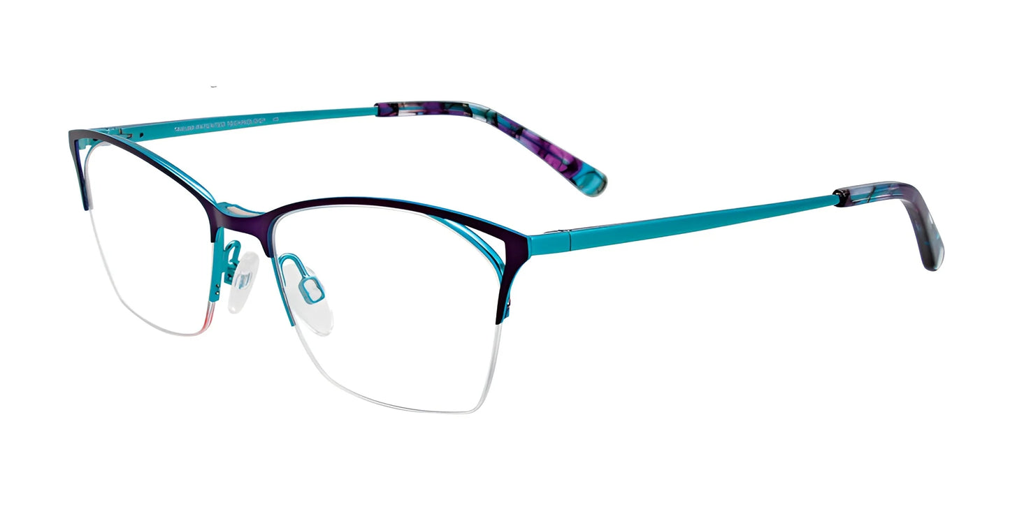 Takumi TK1087 Eyeglasses with Clip-on Sunglasses Satin Purple & Turquoise