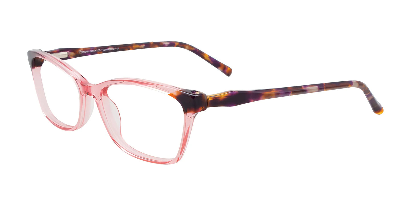 Takumi TK1088 Eyeglasses with Clip-on Sunglasses Pink Crystal
