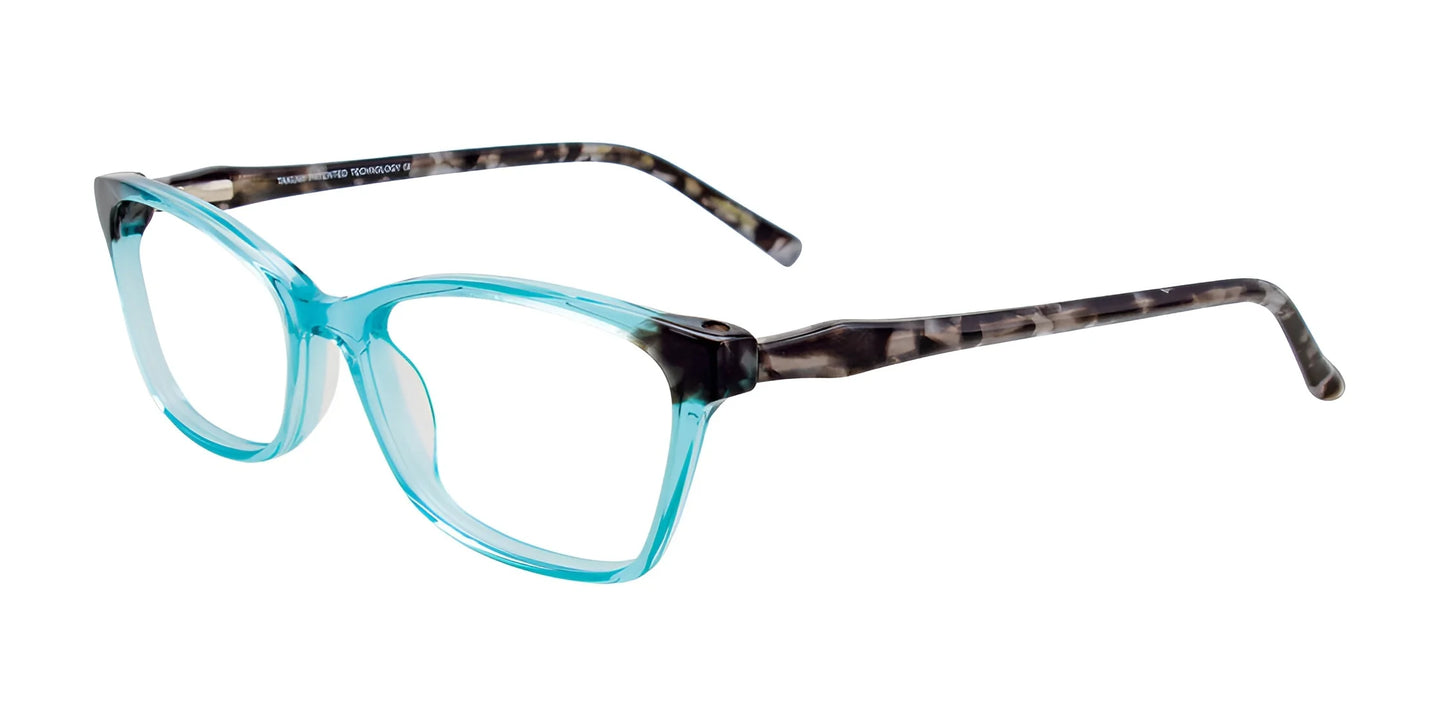 Takumi TK1088 Eyeglasses with Clip-on Sunglasses Aqua Crystal