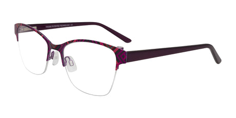 Takumi TK1089 Eyeglasses with Clip-on Sunglasses Purple & Red & Aqua