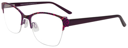 Takumi TK1089 Eyeglasses with Clip-on Sunglasses Purple & Red & Aqua