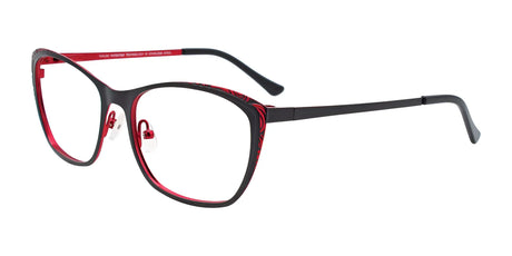 Takumi TK1090 Eyeglasses with Clip-on Sunglasses Satin Black & Red