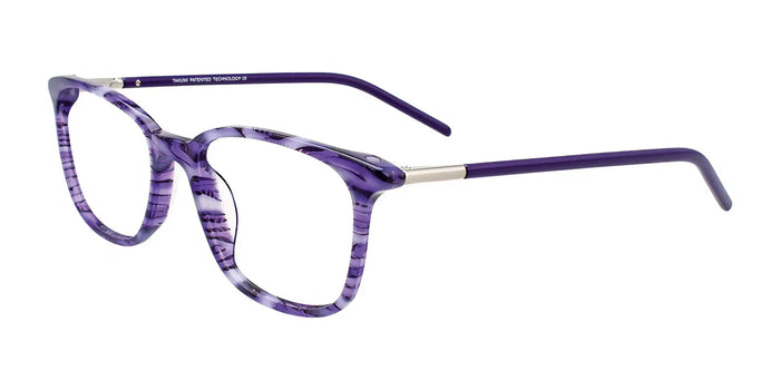 Takumi TK1094 Eyeglasses with Clip-on Sunglasses | Size 51 / Purple & Lilac Marbled