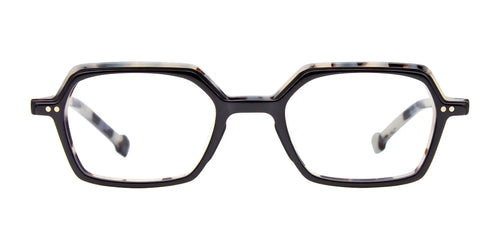 Takumi TK1096 Eyeglasses with Clip-on Sunglasses / Size 48 / Black & Demi Grey
