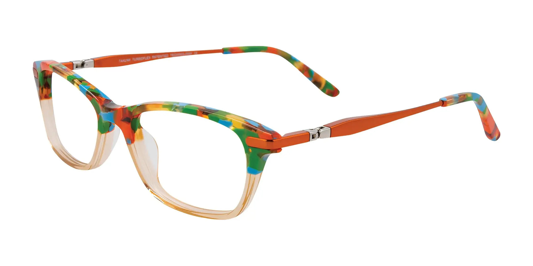 Takumi TK1098 Eyeglasses Light Brown & Blue & Green & Orange