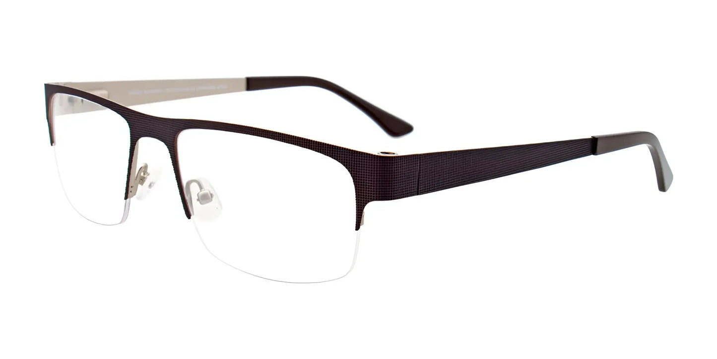 Takumi TK1102 Eyeglasses with Clip-on Sunglasses Matt Dark Brown