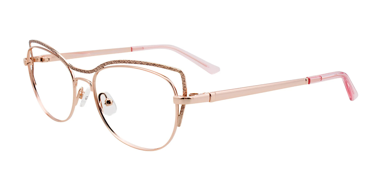 Takumi TK1103 Eyeglasses with Clip-on Sunglasses Shiny Rose Gold