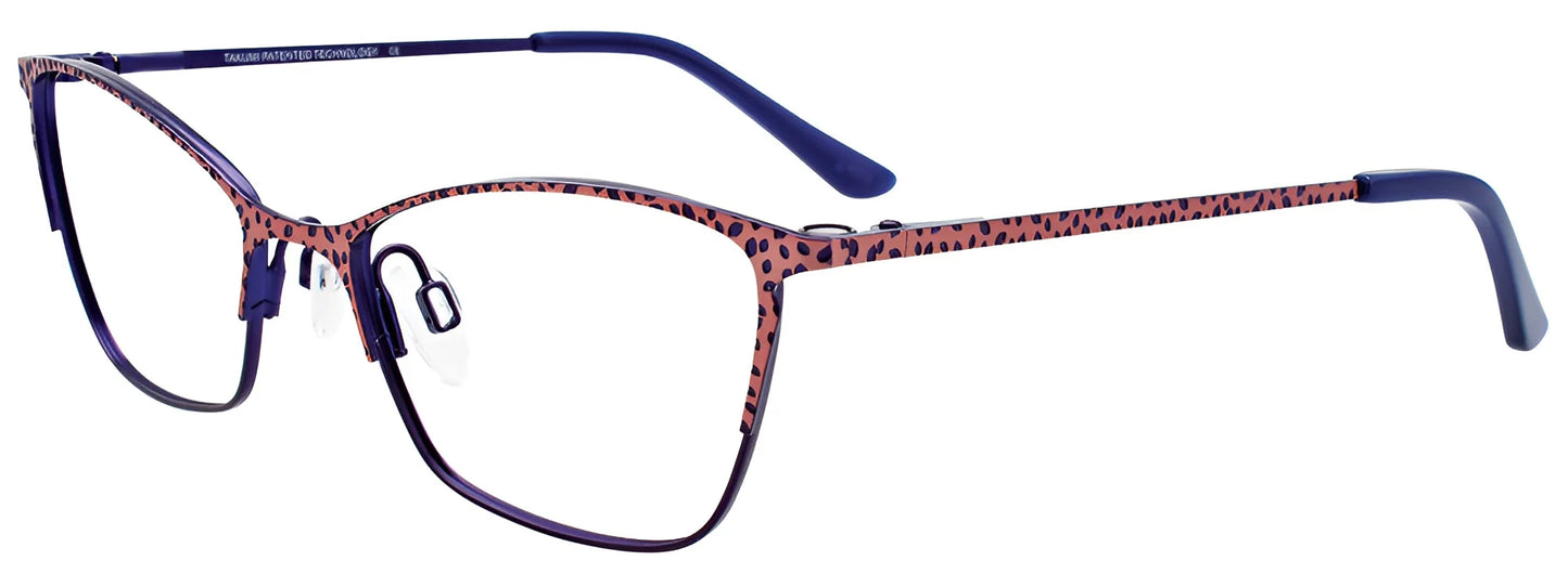 Takumi TK1106 Eyeglasses with Clip-on Sunglasses Satin Violet & Light Pink