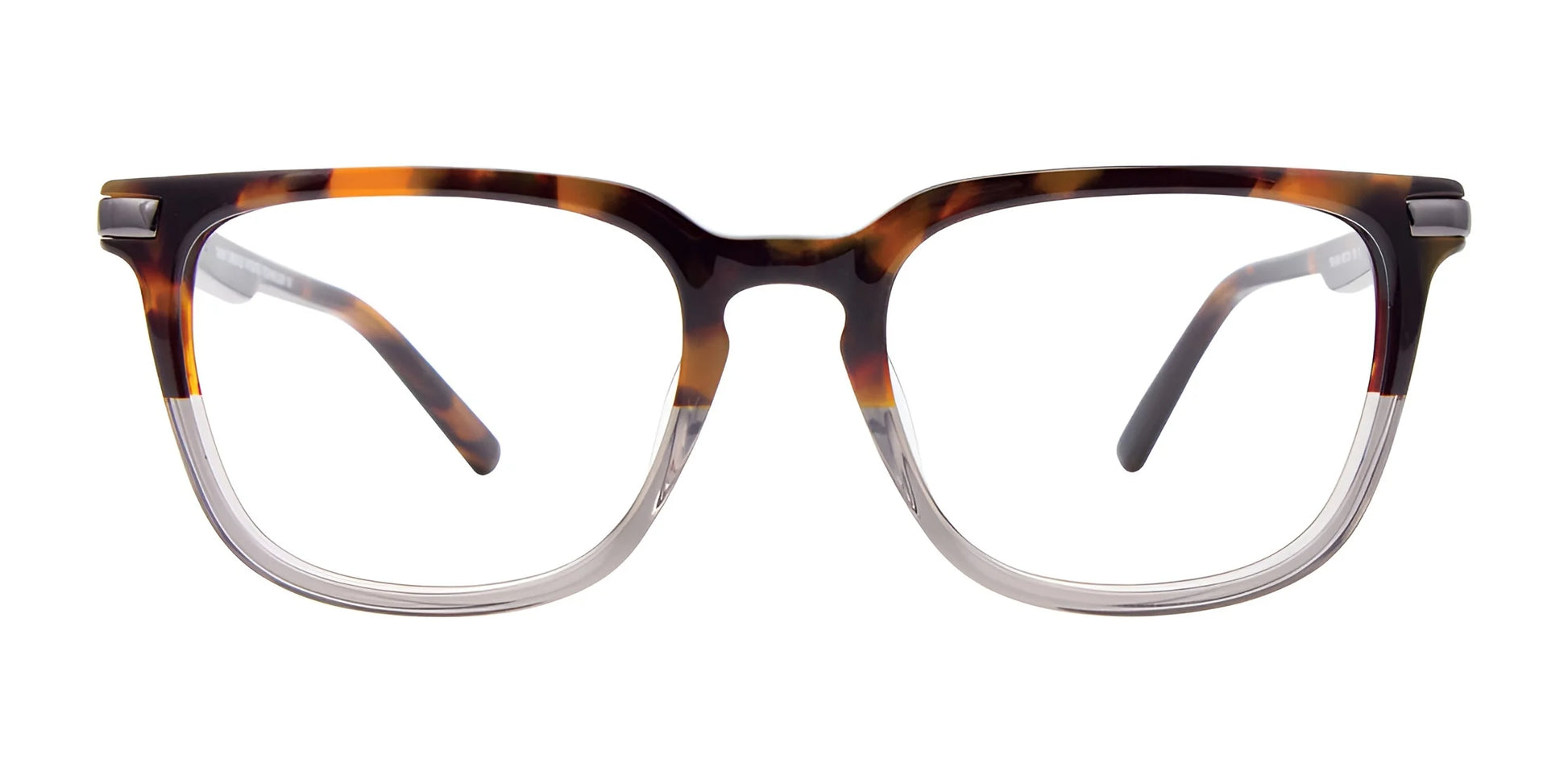 Takumi TK1108 Eyeglasses with Clip-on Sunglasses Demi  Brown & Crystal Grey