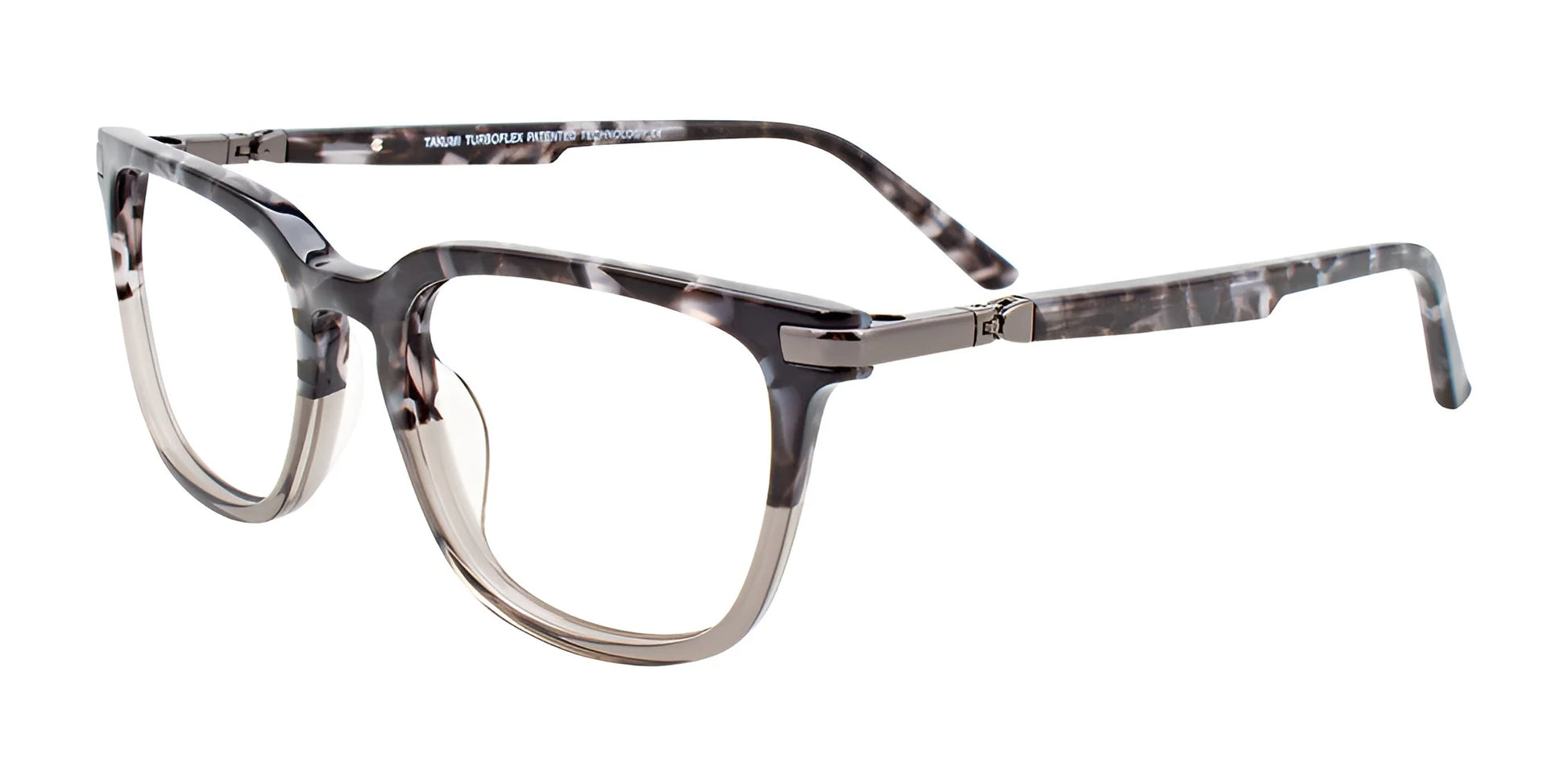 Takumi TK1108 Eyeglasses with Clip-on Sunglasses Demi Grey & Crystal Grey
