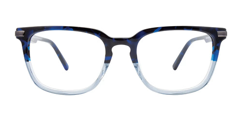 Takumi TK1108 Eyeglasses with Clip-on Sunglasses / Size 50 / Demi Blue & Crystal Blue