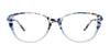 Takumi TK1111 Eyeglasses with Clip-on Sunglasses | Size 53 / Crystal Blue & Blue Marbled
